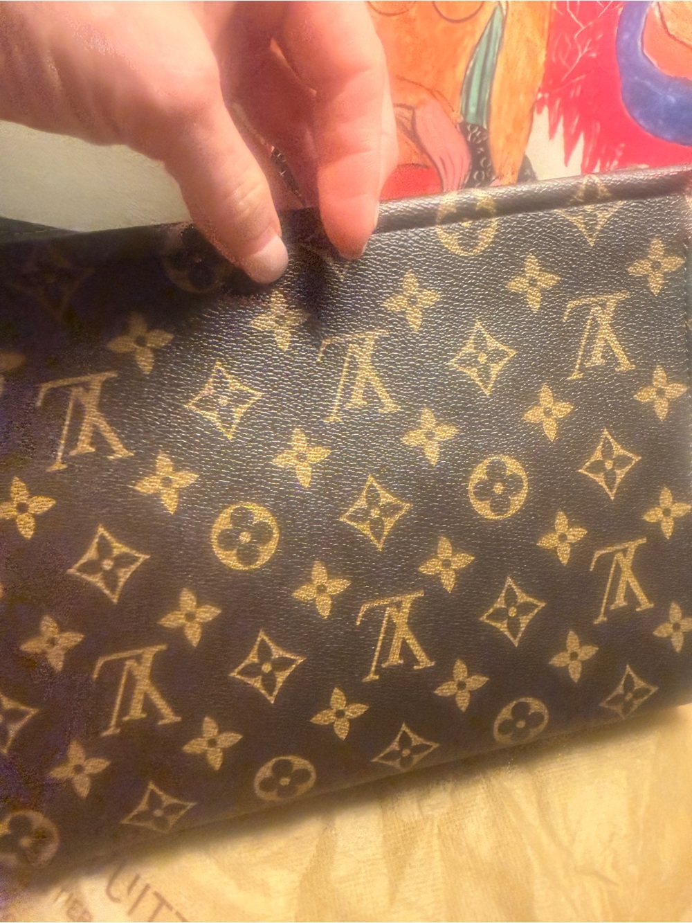 Source Unknown Brown Monogram Toiletry Pouch / clutch / organizer - Picture 5 of 10